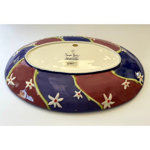 Simon Bull Limited Edition Art Salad Bowl Poppy‎ Flower Van Group Collectible - Picture 9 of 12